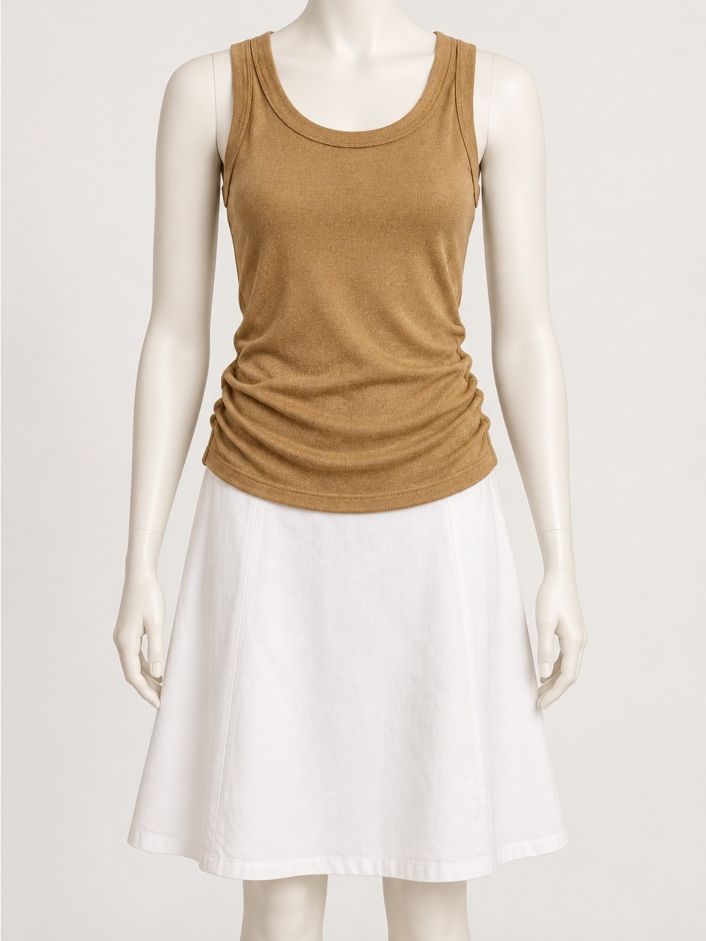 Micheal Stars Shine Soft Gold Ruched Tank
